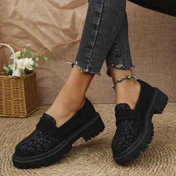 Women’s Plus Size British Loafers – Slip-On Platform Comfort Shoes for Office & Casual Wear